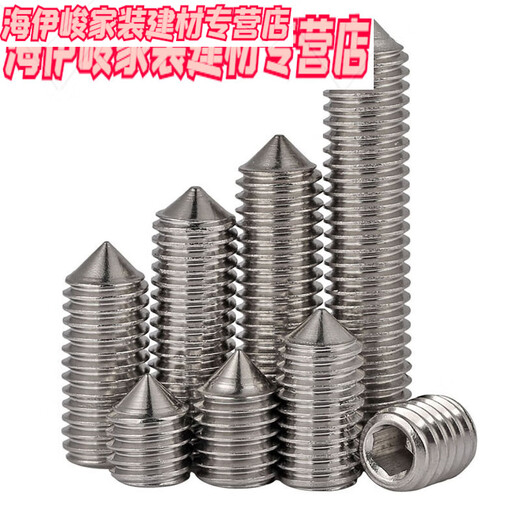 Sailoto 316 stainless steel set screw top screw tip cone end machine hexagonal screw M4M5M6M8M10 M4*520 pieces