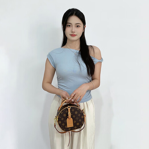 纪诗哲轻奢品牌包包女包女士单肩包斜挎手提小圆包送女友老婆生日礼物侈 印花咖啡色 精美礼盒/礼物