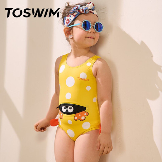 TOSWIM children's swimsuit one-piece girl's small and medium-sized swimsuit cute quick-drying sunscreen summer new style Little Crab Guess 120CM