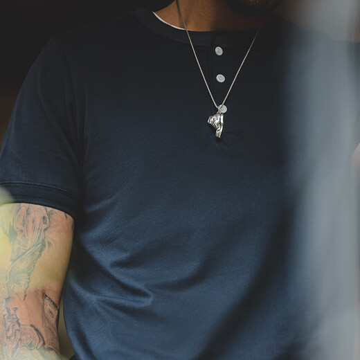 Madden workwear Henley short-sleeved men's summer and autumn heavyweight pure cotton breathable half-sleeved bottoming shirt American retro men's T-shirt Army Green S