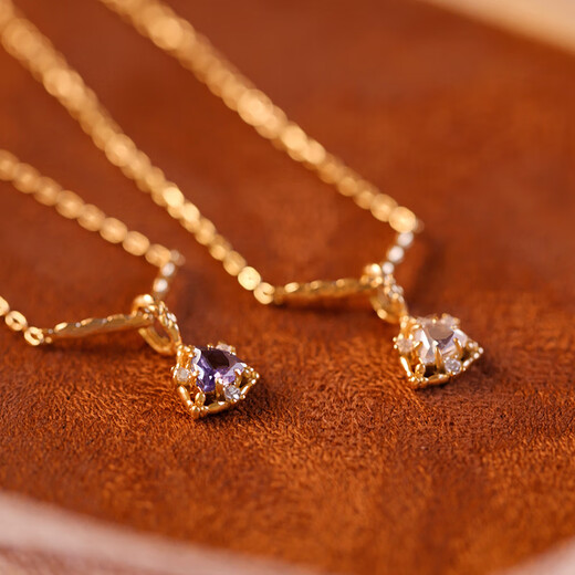 DL 1998 Fat Donglai same style tanzanite necklace retro natural l moonstone women's silver light luxury niche design exquisite clavicle blue tanzanite style