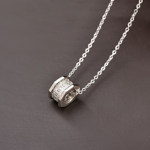 Luruo sterling silver necklace women's pendant 18K rose gold inlaid gemstone clavicle chain light luxury high-end 2023 new trend white gold