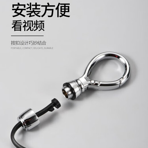 Qique Automobile Key Chain Pendant Metal Simple Key Chain Waist Hanging Ring Hanging Business Anti-Lock Key Chain Portable [Round] Black