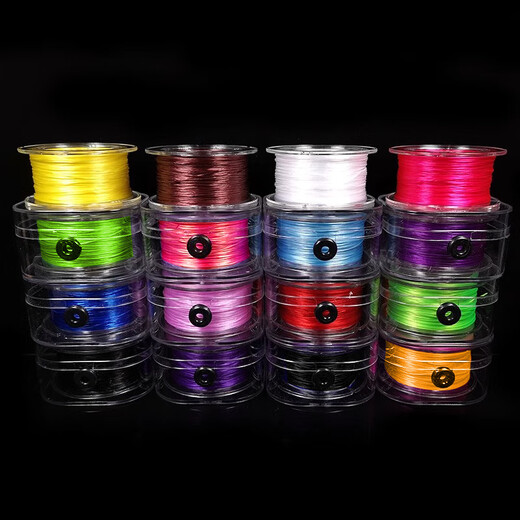 LUOLANMEI cinnabar elastic thread bracelet rope with red beads, rubber band, wear-resistant elastic thread, garnet flat rope, red 50 meters/roll No Specifications