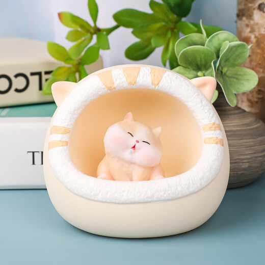 
Zhenxiu Cat night lights Children's Day ornaments Cute fat cat bedroom atmosphere light decoration small ornaments gift [Yellow - Little fat cat night light]