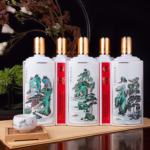 Produced by Wuliang Luzhou Wuliangye Yibin General Factory, Liquor Luxury Flavor, Self-drinking and Banquet Collection, New Year's Gift Wine, 52 Degrees, 500mL, 5 Bottles, Fortune, Luxu, Shou, Wealth and Fortune Gift Box