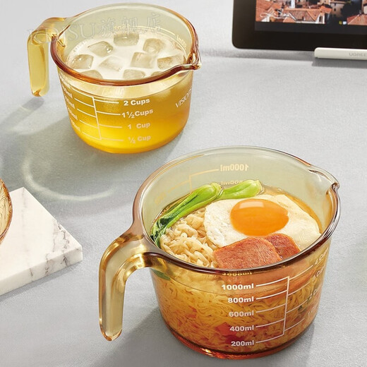 JZ Corning measuring cup American Corning glass measuring cup household high temperature resistant food grade scaled transparent cup milk cup baking without Corning logo 250ml
