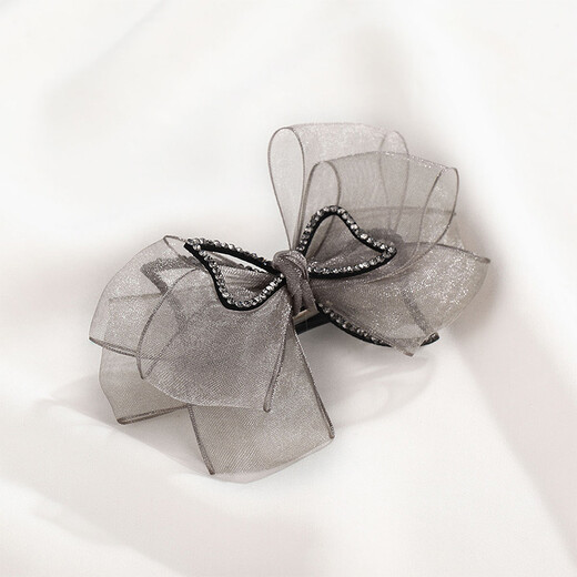 Chimera (CHIMERA) chic organza bow hairpin rhinestone ponytail one-piece clip half-tied hair accessory girl birthday gift