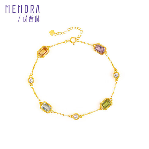 Shipulin 18K gold bracelet Topaz crystal bracelet K gold color gold bracelet Chinese Valentine's Day gift for girlfriend 18K gold about 0.81~0.84g