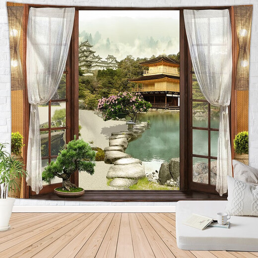 
Nordic window sill landscape hanging cloth background cloth room bedside wall cloth bedroom decoration tapestry canvas live mural 6169 [horizontal] [fragrant cloth] Collection 150 height * 200 width CM [send installation package] + star