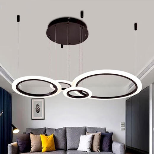 Opple Star Ring LED LED Kronleuchter Wohnzimmer Jingxiao Star Diamond Light Luxus modernes einfaches Restaurant Rundes Hanging Line Light Star Ring MZD1585+ Vier-Ring-Segment Control Warm White Light