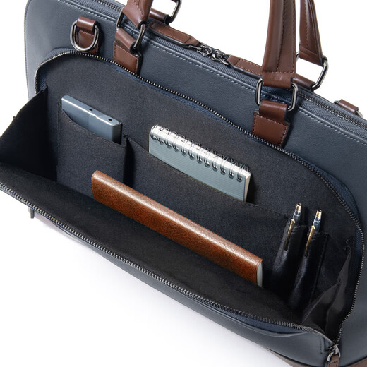 Sanwa Supply Premium Leder-Computertasche Tragbares Kapazität Einschulterer Laptop-Tasche mit großer Kapazität modische Geschäftsklasse Tägliches Pendeln Dunkelblau 13,3 Zoll