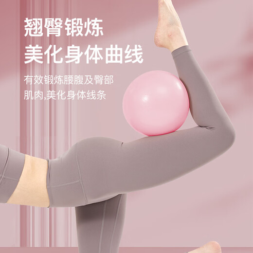 Yuhao Pilates Small Ball 25cm Pelvic Floor Muscle Assisted Training Fitness Ball Postpartum Repair Yoga Rolling Back Ball Buttocks and Body Beautification Cherry Blossom Pink 25cm Free Pump + Ball Stopper