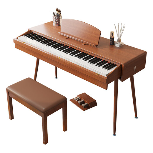 Sean SN670 Electric Piano 88 Keys Heavy Hammer Home Beginner Kindergarten Teacher Professional Grade Examination Solid Wood Dresser Drawer Piano SN670 Heavy Hammer Keys - Log Color + Piano Bench