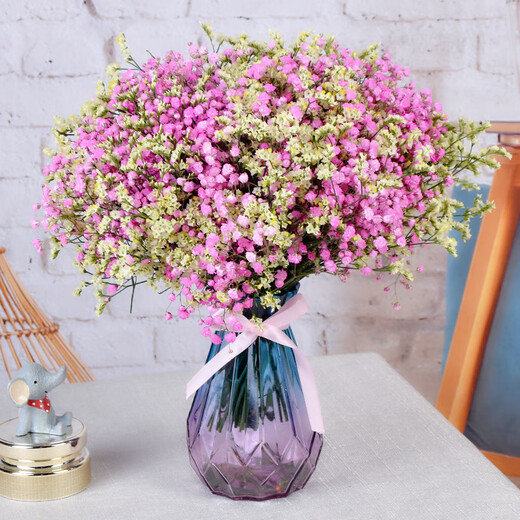 AIMAN Gypsophila Natural Dried Flower Bouquet Ins Internet Celebrity Birthday New House Decorative Ornaments Air-Dried Real Flower Arrangement Home Furnishings Pink Gypsophila Without Vase