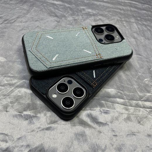 桐汝壁小众设计口袋插卡式卡包适用iphone14promax手机壳苹果15pro极简 黑-插卡式牛仔 iPhone15Promax