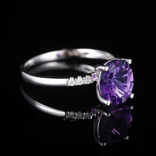 Tingliang 2 carat amethyst ring 18K gold crystal ring colored gemstones for your lover No. 12-19 in stock