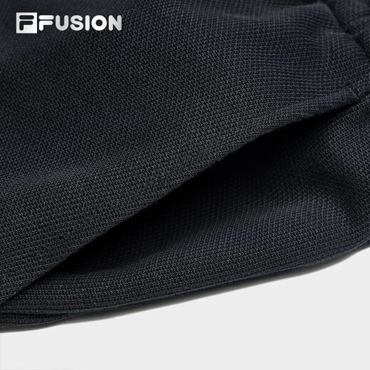 FILAFUSION trendy brand knitted trousers for men, winter loose cotton cuffed sweatpants, dark black-BK L 175/84A