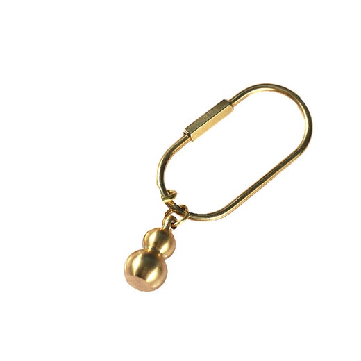 Handmade brass keychain creative retro brass simple car keychain large capacity ring buckle without customization pendant round style without engraving