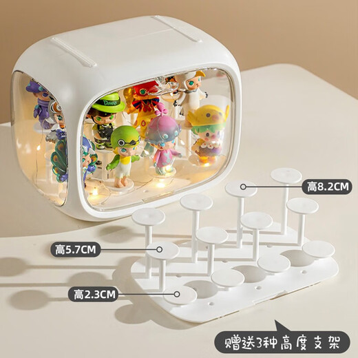 Bo Naling Figure Display Cabinet Blind Box Storage Box Display Chamber Space Capsule Suitable Figure Bubble Mart Acrylic Transparent Box White with Light Single Pack 24*16*19cm