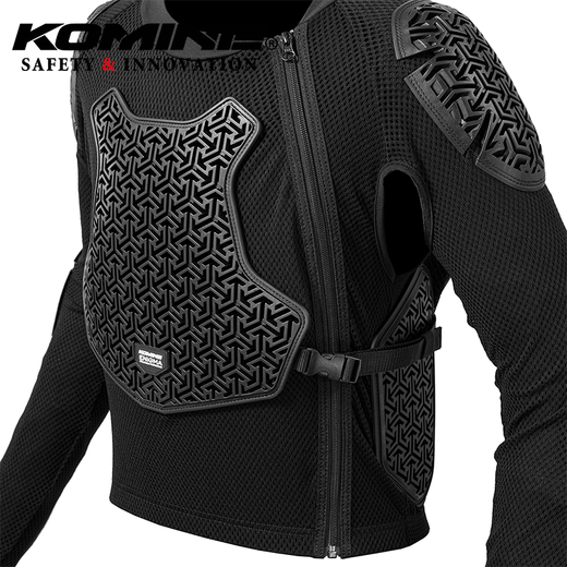 KOMINE SAFETY&INNOVATION越野摩托古风铠甲系列CE2级防摔全网眼高弹通风骑士护甲衣SK-844 黑色 L