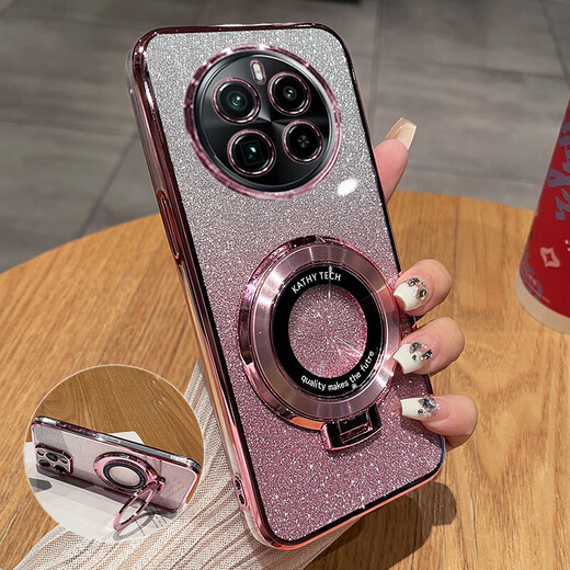 Jeweqiu Adecuado para real ME GT5PRO Case de teléfono móvil Realme GT5Por Protección de silicona Case RMX3888 Cubierta completa Anti-Fall Oppogt Soft Shell Soft Shell Opppo hombres y mujeres con hombres y mujeres Glitter-Temperatura Plata Temperatura] Electroplator transparente + Fileno de pantalla completa + Rompedor magnético Realme Real Me Gt Me Gt