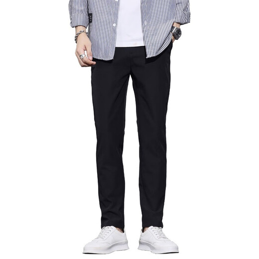 Jeanswest Casual Hosen für Männer Sommereis Seide Dünne gerade schlanke Herrenhosen 2025 Herrenhosen Neue schwarze lange Hose 9902-dark grau neun Punkt 28 zwei Fuß eins