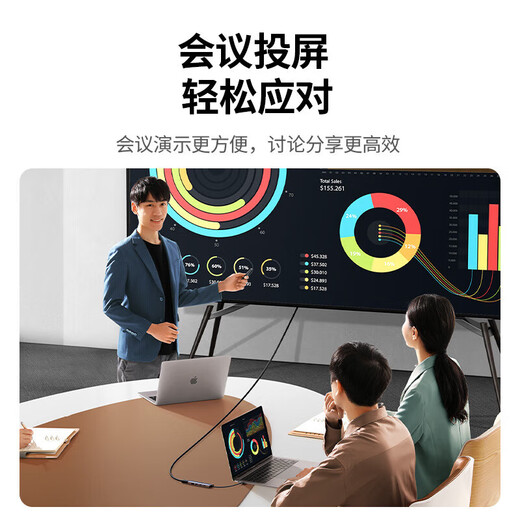 绿联typec拓展坞 Type-C扩展坞 USB-C转HDMI/VGA/DP转换器直播助手拓展坞分线器HUB笔记本电脑iPad平板 9合一【4屏异显接口全能王】15602