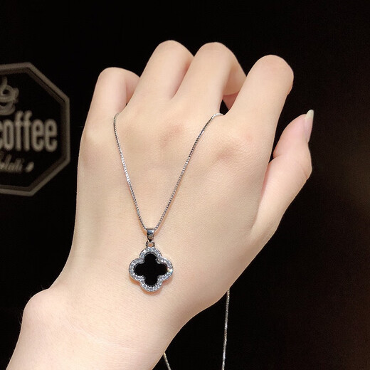 Luruo four-leaf clover necklace for women 2024 new 18K rose gold pendant clavicle chain 925 silver jewelry high-end clover gold