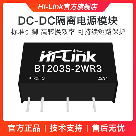 Hailingke DC-DC-Leistungsmodul B1205S-2WR3B1203/09/12/15/2 24 Isolierte nicht stabile Single-Ausgangs-B1203S-2WR3 [12V bis 3,3V606MA