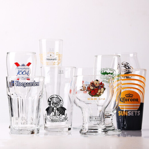 Multiple styles of lead-free glass beer mugs with logo, craft beer mugs, American IPA pint mugs, star rocket mugs, explosion mugs, various beer mugs, white label wide mouth burping beaver mugs, 470ML 2 pieces