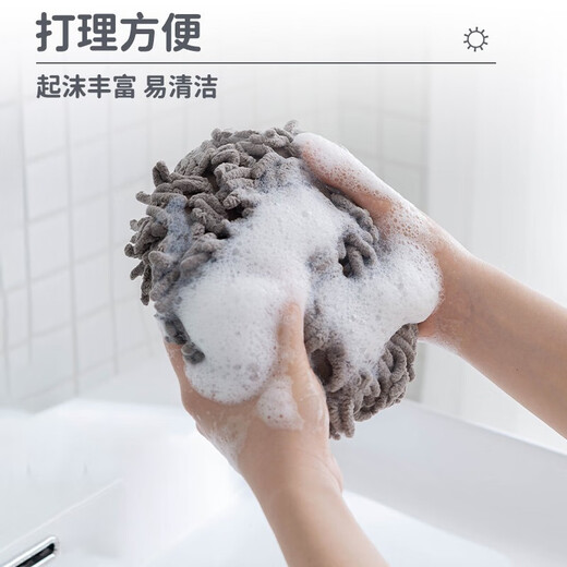 Oulanyue Hand Ball Thickened, Water-Absorbent, Quick-drying, Non-shedding, Hanging Cleaning Towel, Handkerchief, 17cm Gray and White Two Pack