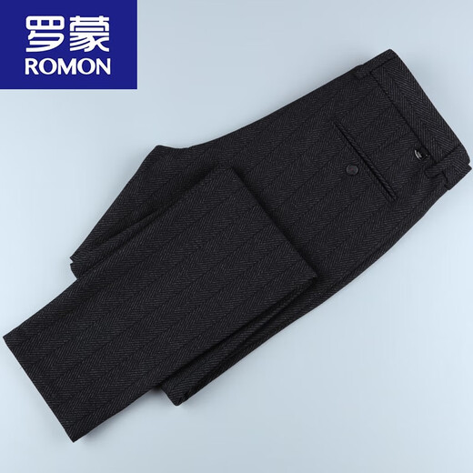 Romon-Männer-Casual Hosen Herbst und Winter mittleren Alters mit hohen T-T-Hosen-Hosen schlanker Legly-Hose Wollstreifenhose Männer A9905 Slim Fit Version 28 (2 Fuß 1)