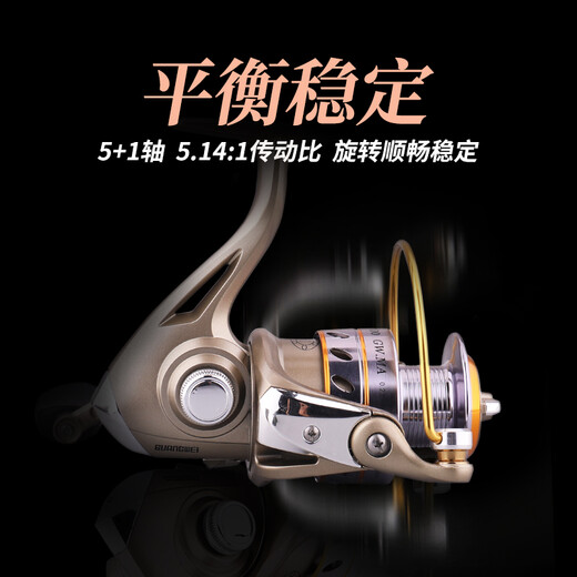 Guangwei Fishing Reel 4000 Metal Head Fishing Roller Sea Fishing Reel Spinning Wheel Luya Fishing Roller Far Drop Fishing Roller Fishing Supplies Left and Hand Interchangeable GWMA6000 Series
