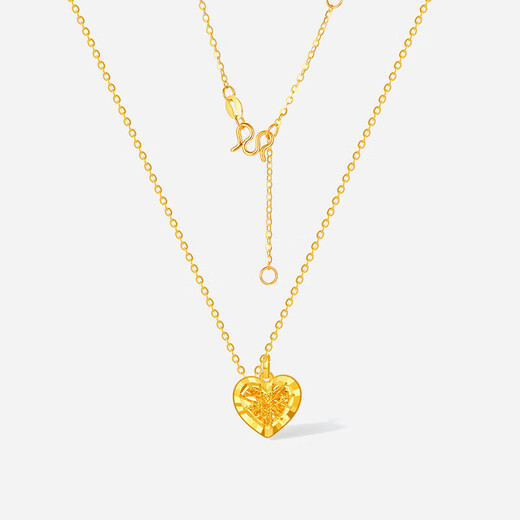 Saturday blessing flash love gold necklace female pendant birthday gift price A0613469 about 3.55g40+5cm