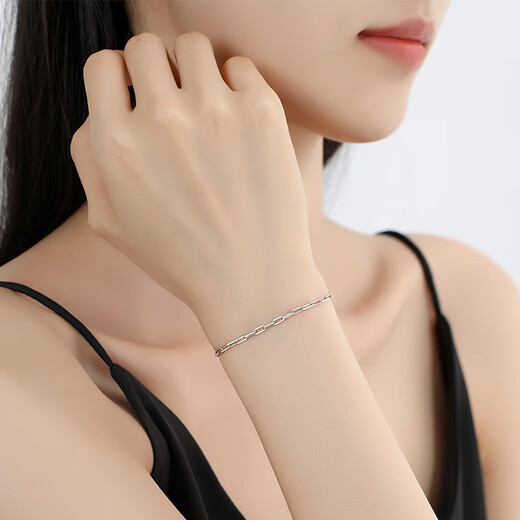 TTMIX platinum cross chain for women Pt950 platinum bracelet simple and high-end bracelet for girlfriend 4.1-4.3g 16+3cm