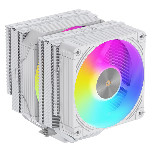 COOLLEO Coolio P60T performance version CPU tower 6 heat pipes (six copper tubes) dual tower radiator fan silent desktop computer air cooling AM5 AMD 1700 1200 Yitian P60T white performance fantasy version V2