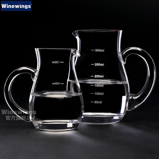 WINEWINGS crystal glass white wine divider with scale red wine decanter household white wine reasonable measuring cup wine measurer with scale divider Zuiyue 300ml gourd wine divider single