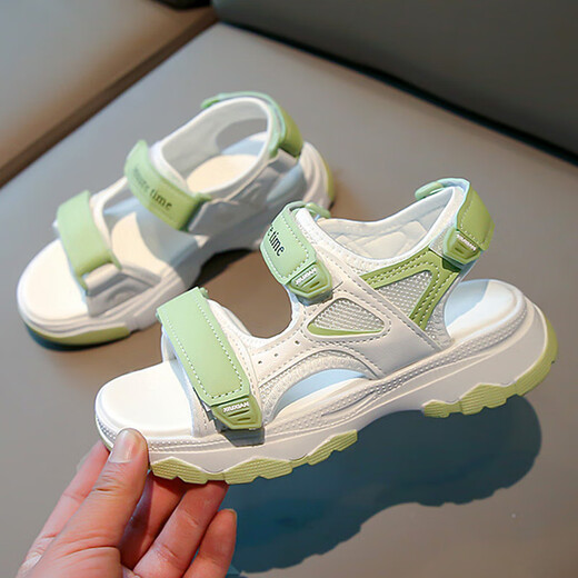 Hot-Blooded Jordan Brand Off-Code Girls Sandals 2026 Summer New Children's Anti-Slip Soft Bottom Beach Shoes for Big Children and Girls to Wear 666 Purple 35