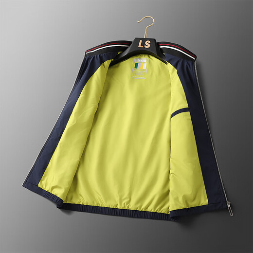 Gu Qian Chaqueta de chaleco para hombres de alta calidad Spring and Autumn Business Vest Vest de lujo Chaleco de lujo Bloqueo de color Mensilización Ejecutivo Clip Dark Blue XL