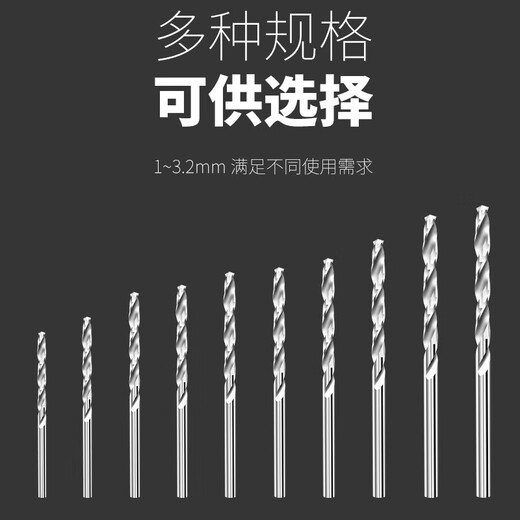 E.F.VSLONBAIMUGE straight handle small head 0.50.61.01.11.21.52.02.2mm twist drilling fine Wenwan drill bit 3.2mm 10 pieces