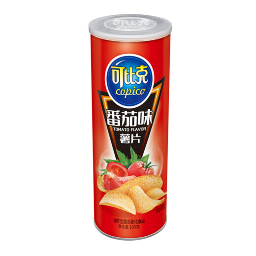 Copico potato chips tomato flavor 105g canned casual children's nostalgic snacks puffed food