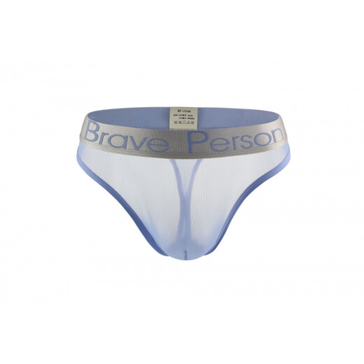 ROSELEX confidential delivery men's sexy underwear sexy fully transparent mesh thong gay U light blue S