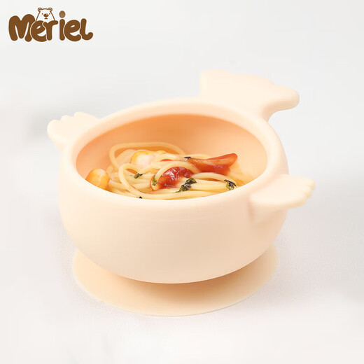 Meriel importado de Corea del Sur para tazones de alimentos suplementarios para bebés para recién nacidos que alimentan agua y lactancia materna para bebés y vajilla especiales para polvo para bebés - platino silicona complementaria tazones de alimentos