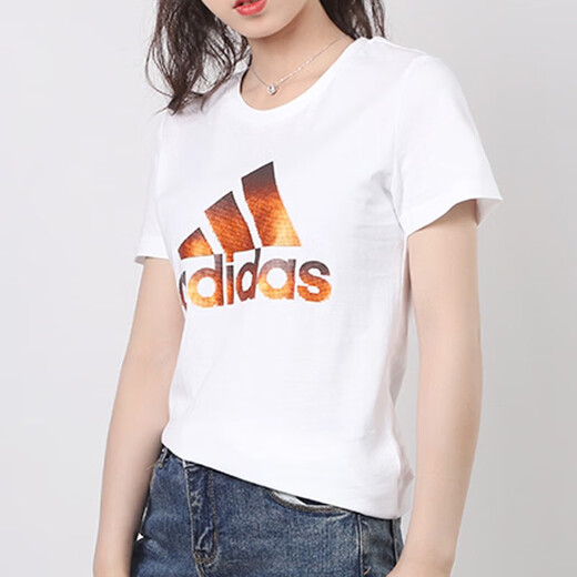 Adidas Femenina de manga corta Primera y verano NUEVA Running Training Fitness Sportswear Camiseta media manga de manga cómoda cómodo y transpirable