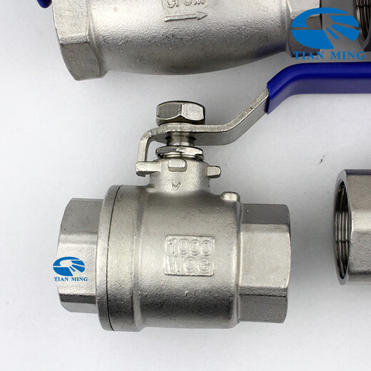 3042PC two-piece ball valve NPT thread internal thread straight thread G stainless steel two-piece Q11F soft seal 304 NPT1 DN25 L=73mm 495