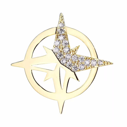 Jianla men's suit lapel pin six-pointed star brooch trendy personalized badge buckle anti-exposure button shirt collar button gold B04-303