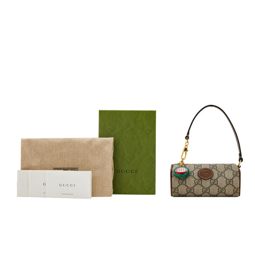 Gucci Gucci Femenino clásico Presbiteriano GG Mango entrelazado Bolso de hombro Ebony 726687 Fabnf 9855 TU