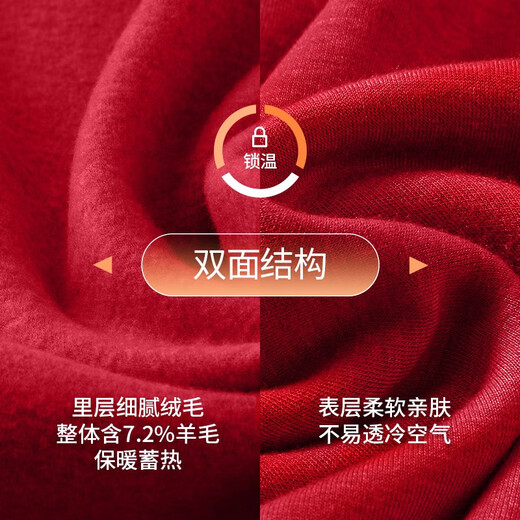 
CASENLAND German Velvet Thermal Underwear Plus Fleece Thickened Wool Warm Suit Autumn Clothes and Autumn Pants Women's Large Size 1479 Jujube XL
