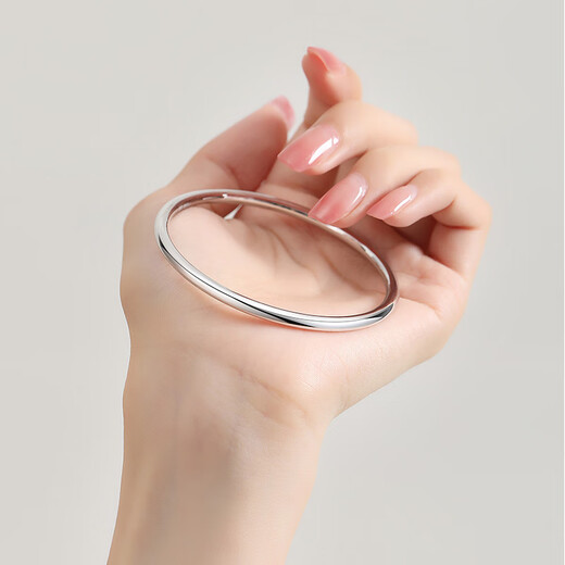 TTMIX women's platinum bracelet pt999 women's style platinum round bracelet smooth hollow plain ring bracelet for my wife 52mm weight 13.23g thick 3.9mm